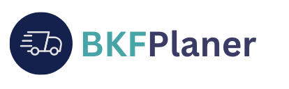 Logo BKFPlaner, LKW Symbol in blauem Kreis